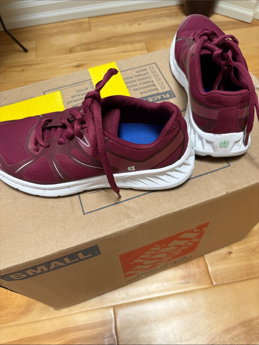 Shoes For Crews Women's Burgundy and White Slip-Resistant Athletic Shoes